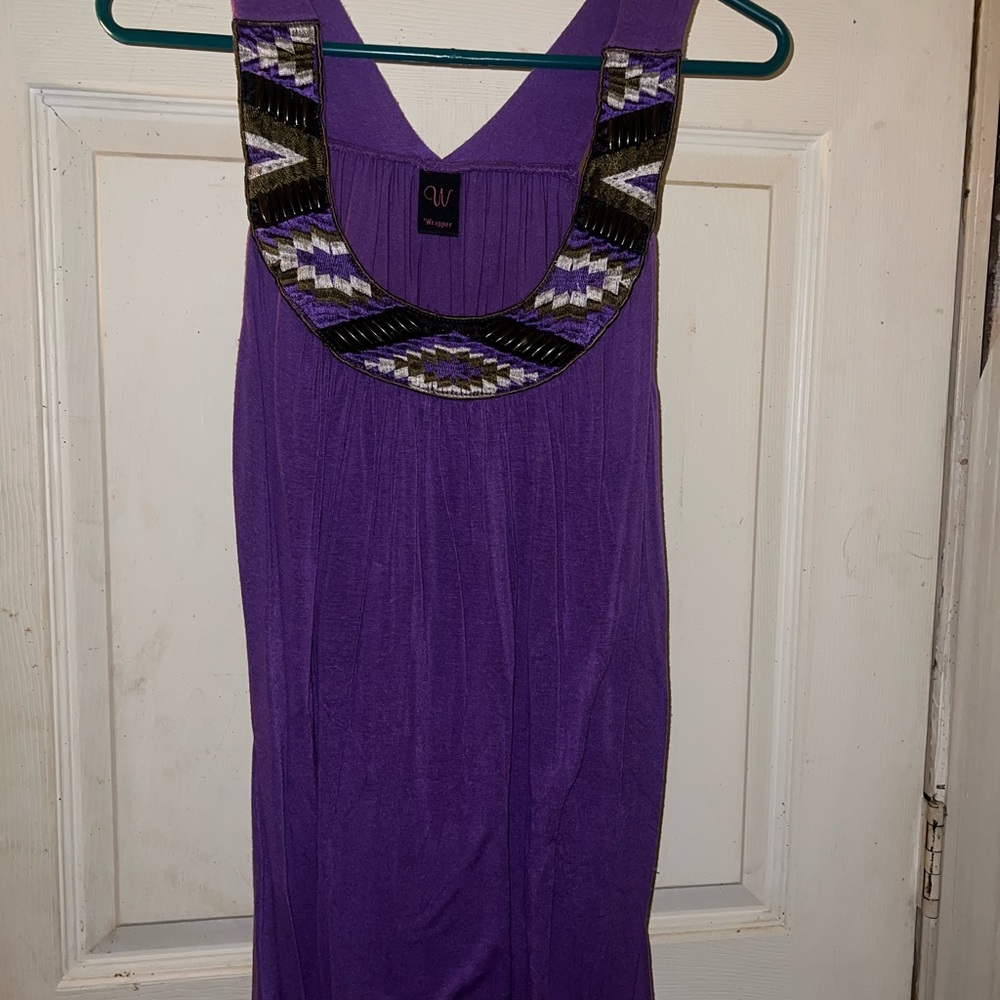 Purple Beaded Women's Tank